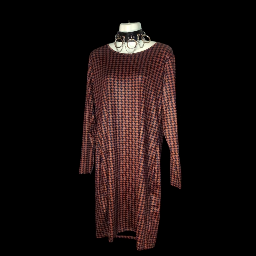 Houndstooth  Plus Fashion Bodycon Dress